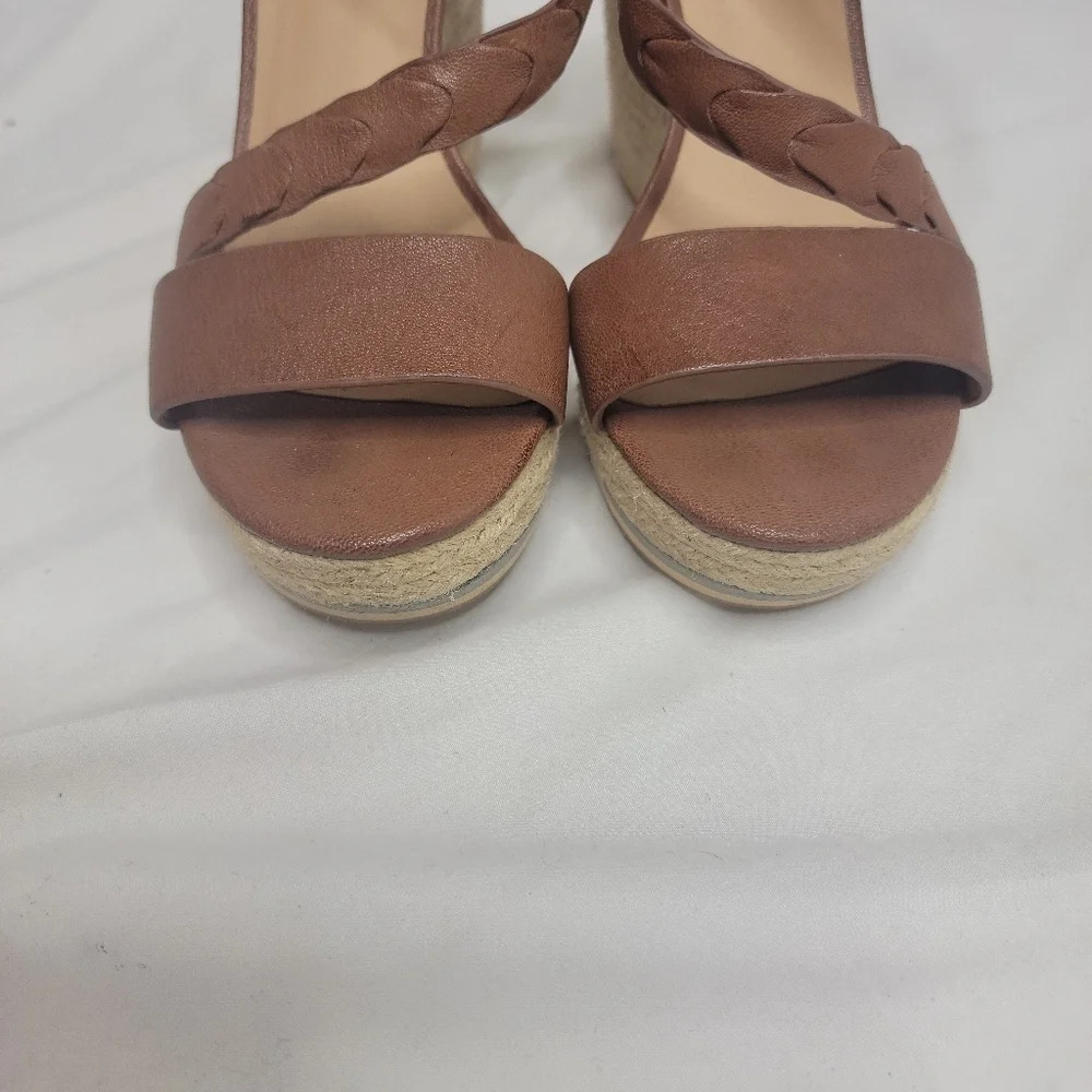 Joe's | Rane Wedge Brown Leather Ankle Strap size 9.5 - Picture 7 of 13